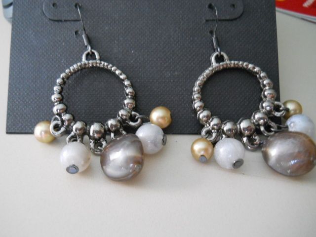 Cookie Lee Techo Taupe Earrings NWT  