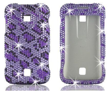 Huawei Ascend M860 BLING HARD PHONE CASE PURPLE LEOPARD  