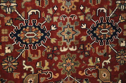 9x12 RUG HANDMADE MAHAL RED BLUE KASHAN GOLD GREEN NEW  