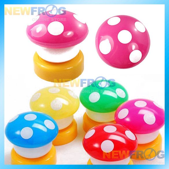 New LED Mushroom Press Down Touch Night Light Lamp Pink  