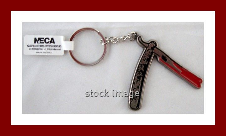 Sweeney Todd Metal Razor Blade Keychaine NECA New  