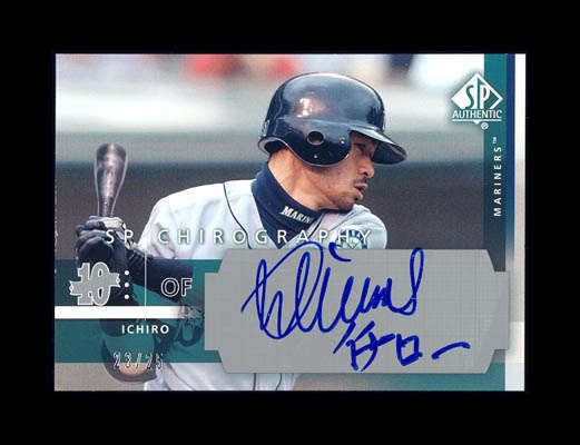 2003 SP AUTHENTIC ICHIRO SUZUKI JAPANESE KANJI AUTO #23/25 AUTOGRAPH 