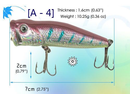 10 pcs Korea Brand High quality Fishing Lures Baits   Minnow, Popper 