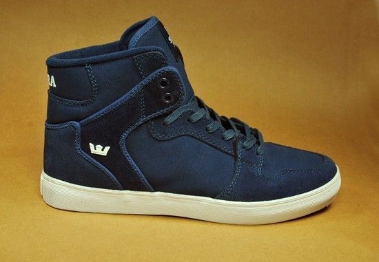 SUPRA Vaider Cortes Suede Dark Blue Fashion Sneakers Shoes High Top 