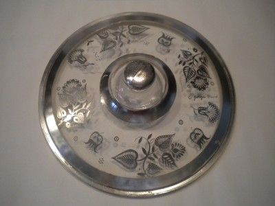 George Briard Vtg Fire King Covered Glass Casserole Silver Dish Bowl 2 
