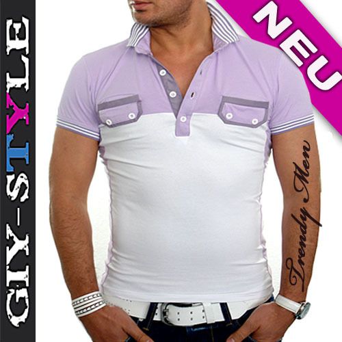 Neu SUPER PARTYYY Men Herren Polo Shirt Lila M L XL XXL  