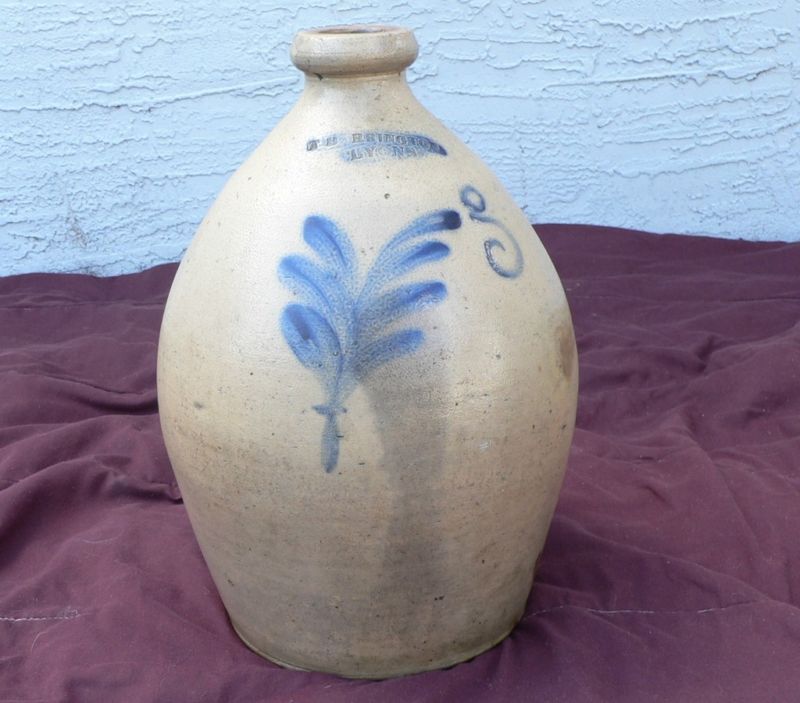 Impressive Brington Lyons Large Stoneware Jug Cobalt  