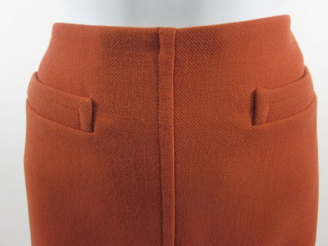 DEREK LAM Burnt Orange Wool Blazer Skirt Suit Sz 6  