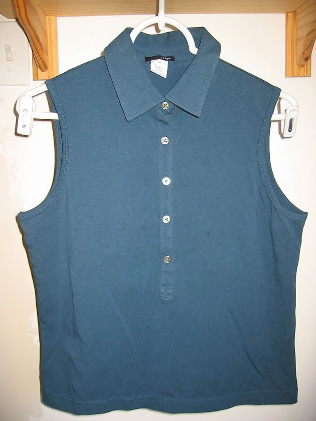 CREW Sleeveless Collar Button Down Shirt Tank Size M  