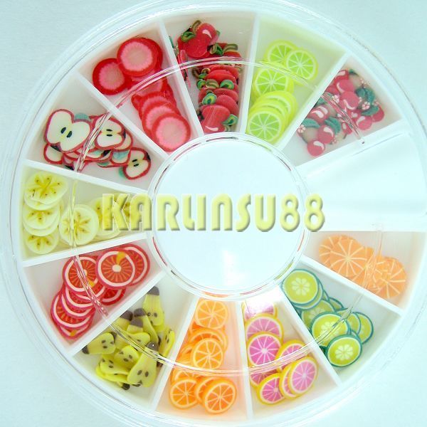 3D 180 FIMO Slice FRESH Fruit Face Nail Art Decoration  