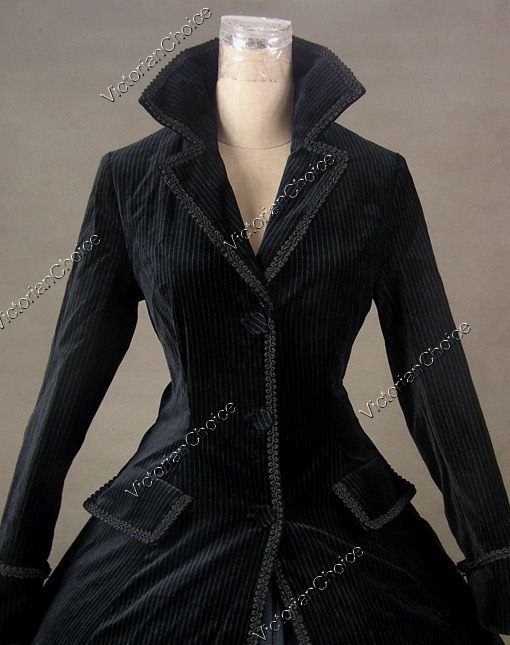   Gothic Steampunk Punk Velvet Coat Dress Ball Gown C002 S  