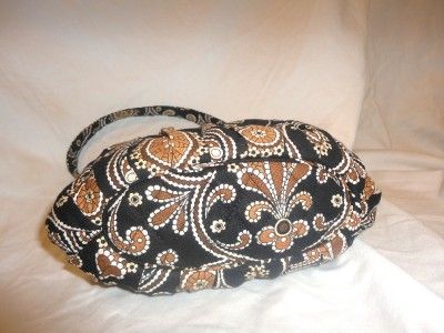   Retired BlackBrown Quilted CAFFE LATTE Hannah Style Purse NWOT