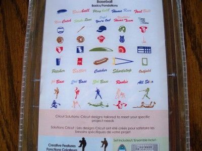 PROVOCRAFT CRICUT SOLUTION CARTRIDGE BASEBALL GREAT NIP  