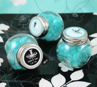 100 Candy Jar Wedding Favors FREE Personalized Label  