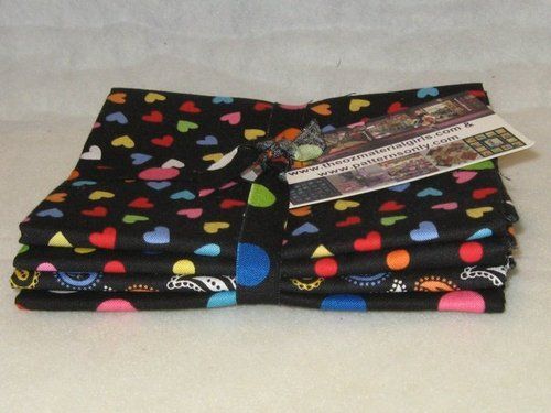 HEARTS SPOTS PAISLEY QUILT CRAFT FABRIC FQ BUNDLE NEW  