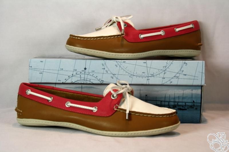 SPERRY Top Sider Montauk Tan/Pink Womens Boat Shoes  