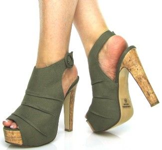 SPEED LIMIT 98 NICKY H KHAKI GREEN PLATFORM BOOTIE  