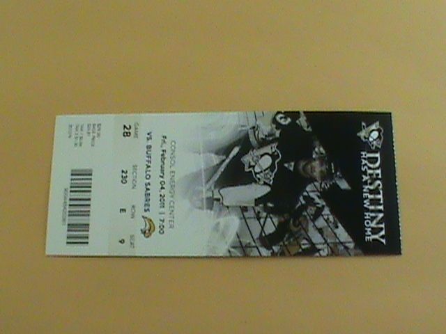 2011 Penguins vs Sabres Ticket  