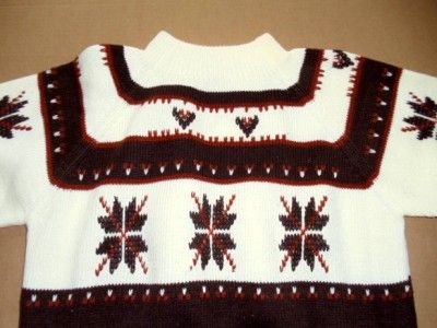 vtg RICHMAN bros SKI snow FLAKE sweater S small ACRYLIC  