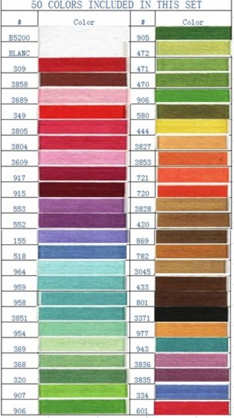 50color X1 pre select Cross Stitch Embroidery Thread Floss / Skeins 