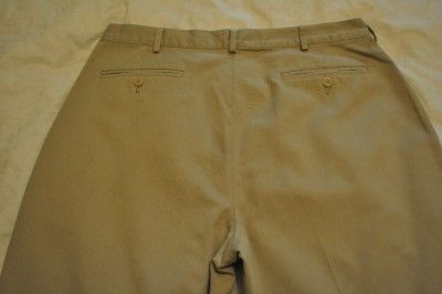   Pleated tan KHAKI casual Dress Pants CHINOs /// euc 36 x 29  