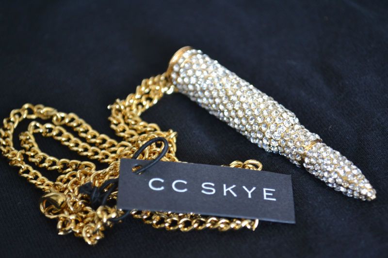 CC SKYE Revolver Pendant Necklace 14kt Sworovski NWT  