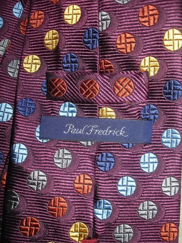 PAUL FREDERICK MULTI COLOR DOT WOVEN SILK TIE 61 ITALY  