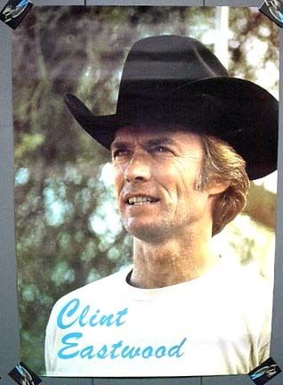 Vintage Movie Poster CLINT EASTWOOD in Cowboy Hat  