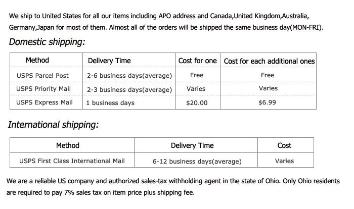 card only no international credit card will be accepted shipment