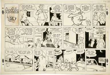 BOB MONTANA   ARCHIE SUNDAY ORIG ART 9 16 56 DOUGHBOY  