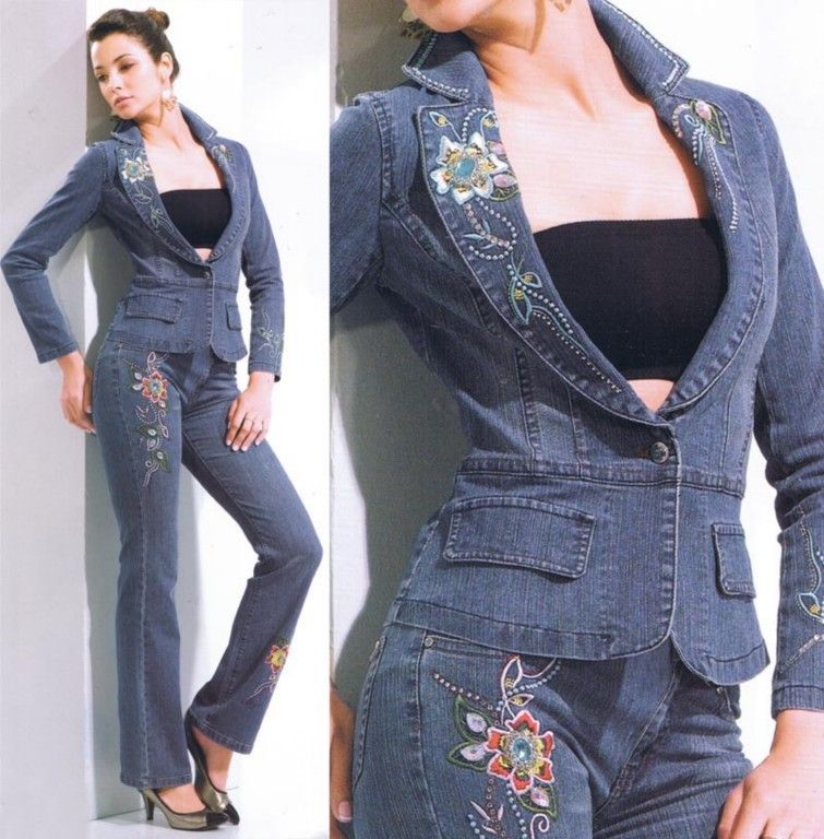 Sexy Cool Cow Boy Style Jacket&Pants Jean Suit L 3089  