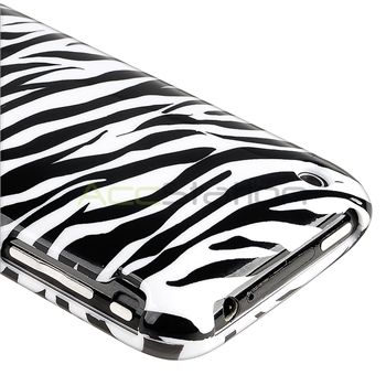 Zebra Hard Case Cover For iPhone 3G S+Screen Protector  