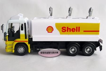 New 132 Man Shell Tank Truck Diecast Model Car With Box White&Yellow 