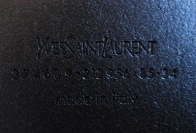 YSL Yves Saint Laurent Womens Logo Belt Black Leather, New Authentic 