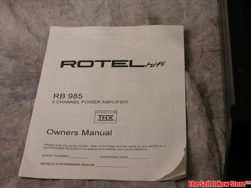 Rotel RB 985 RB985 Audiophile Reference Power Amp Amplifier THX 5 