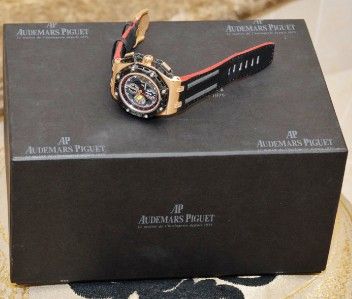 AUDEMARS PIGUET GRANG PRIX ROO CARBON CHRONO ROSE GOLD WATCH ROYAL OAK 