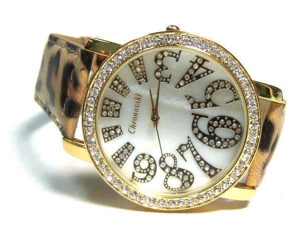 Leopard Strap Chronovski Funky Number Unisex Watch FNGL  