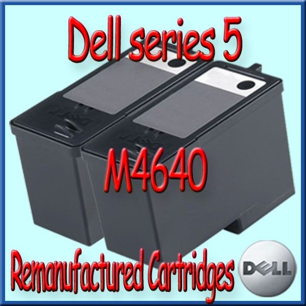 Dell Ink Cartridge Series 5 Black M4640 4640 J5566 2 PK  