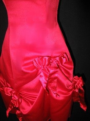   dress size 6 totally gorgeous dramatic lustrous red satin gown bustled