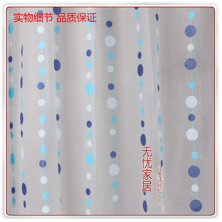 Blue Beads Pattern EVA Shower Curtain W2506  