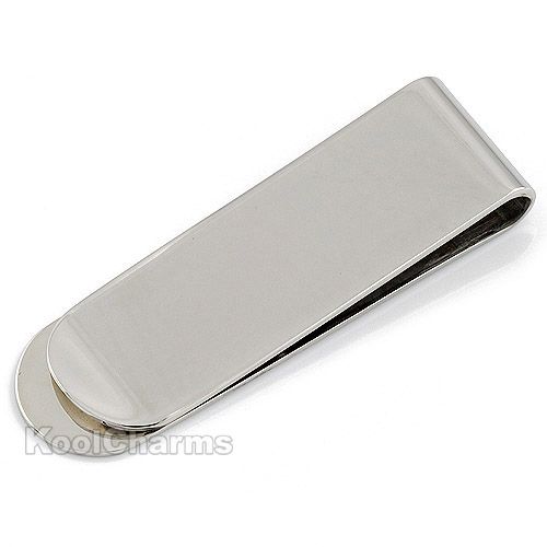 MENS Silver Tone 316L Stainless Steel MONEY CLIP NEW KM12  