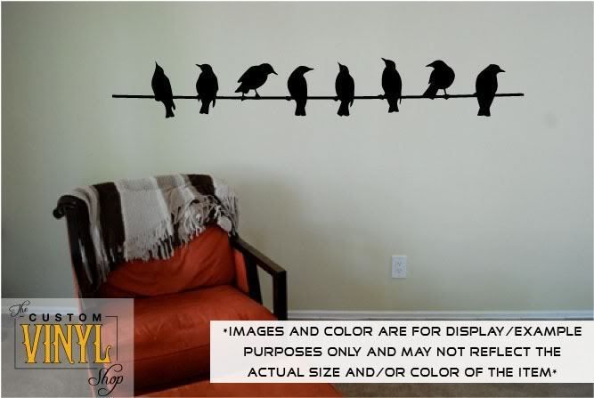 Birds On A Wire   Vinyl Wall Decal Sticker Decor Art  
