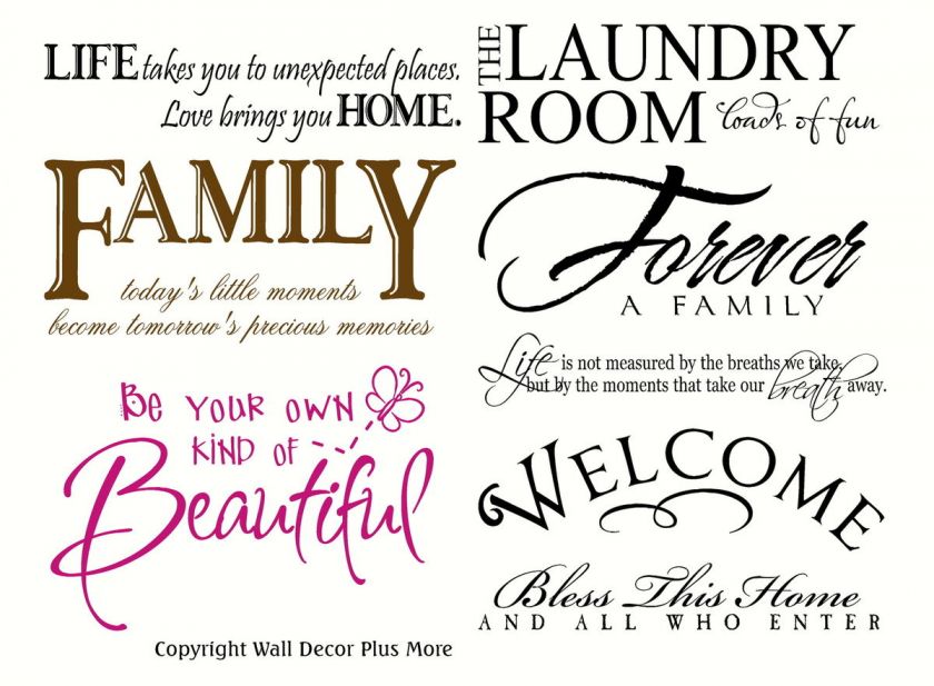 Wholesale Lot Wall Vinyl Saying 8 Quotes Decals Shop Craft Fair Show 