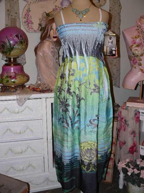 NEW $90 LAPIS Darling GARDEN GLAMOUR MAXI SUNDRESS  