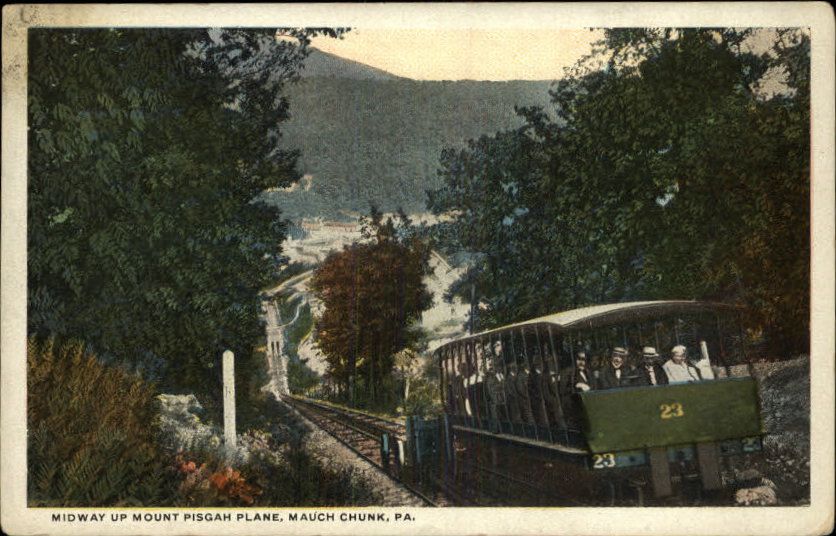 MAUCH CHUNK PA Incline Railway Old Postcard  