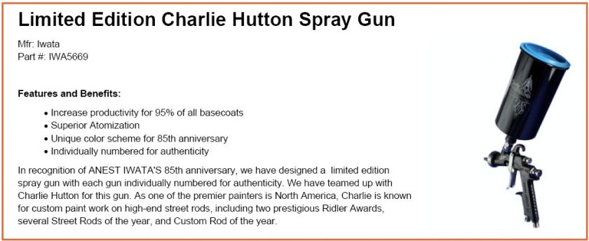 ANEST IWATA Limited Edition Charlie Hutton Spray Gun  