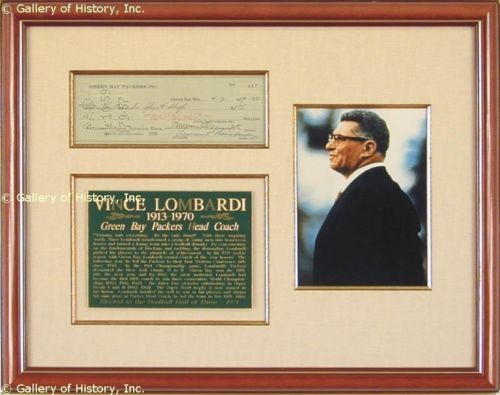 VINCE LOMBARDI   CHECK SIGNED  