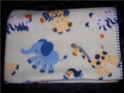 Baby Connection JUNGLE Lion Elephant Fleece Blanket GC  