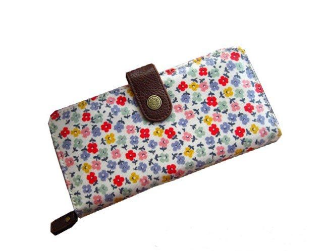 Vintage Flower Zipper Clasp Long lady Wallet Purse With Cath Kidston 