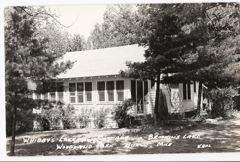 Michigan, MI, Bitely, Woodland Park,Brookins Lake RPPC  